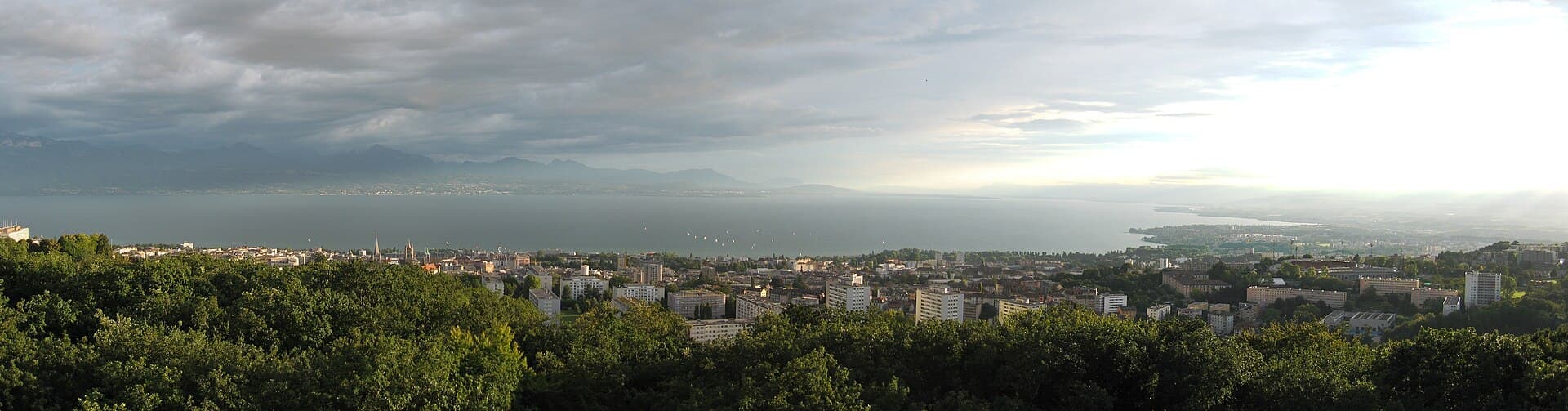 Lausanne et le lac Léman vus depuis la tour de Sauvabelin